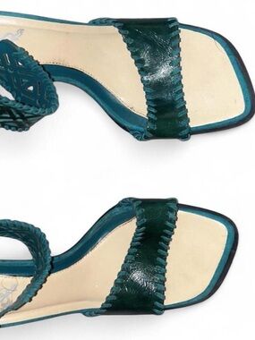 Women's Teal Strappy Slide Heels